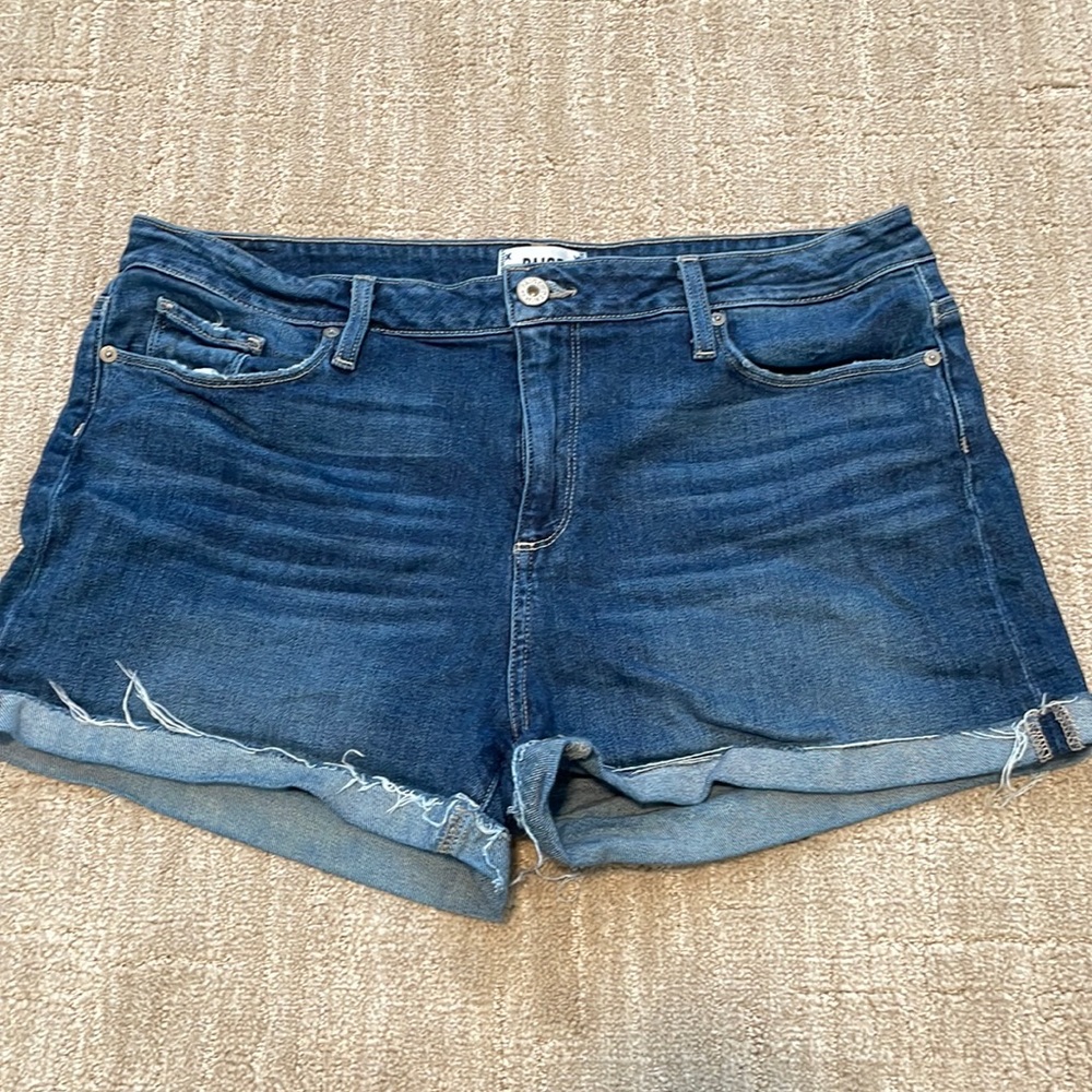Paige Jimmy Jimmy Shorts Denim Raw Hem Size 32
